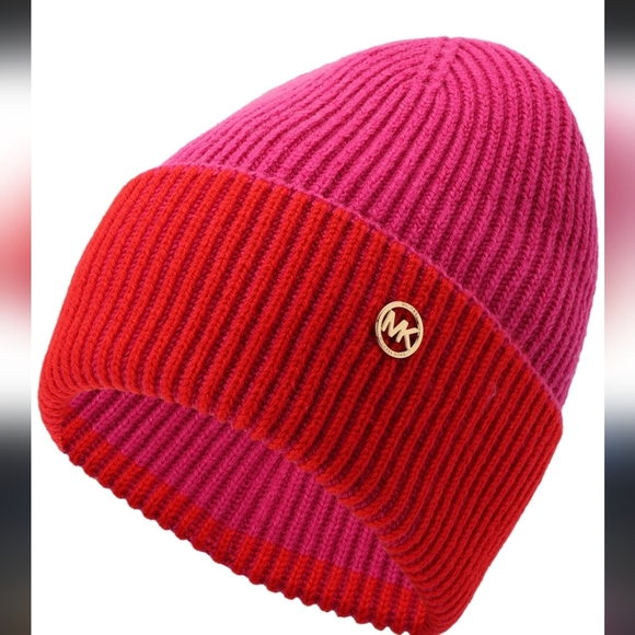 Michael Kors Women's colorblocked Plaited Fisherman Rib Cuff Beanie Win… - Picture 2 of 11